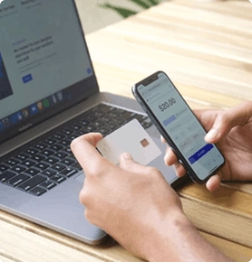 Person using smartphone for online payment